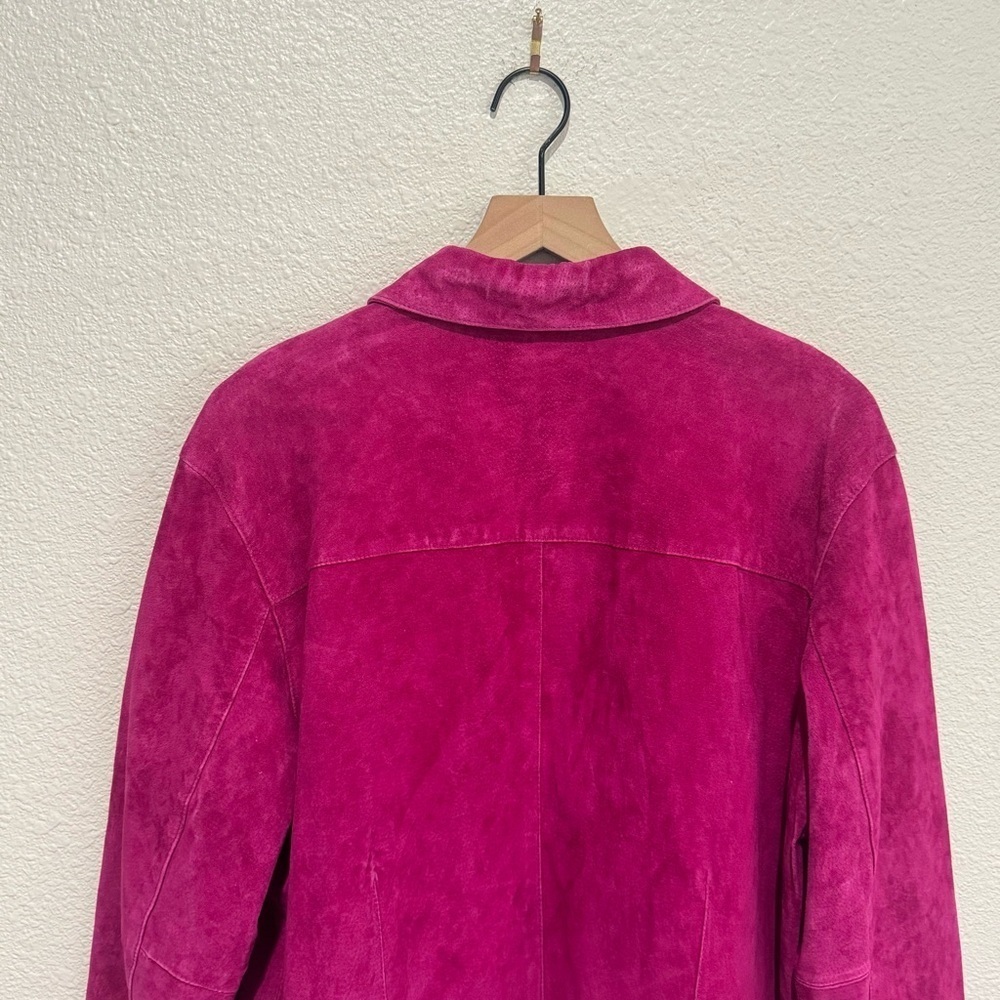VTG French Laundry Womens XL Pink Suede Leather Grunge Barbiecore 90's Preppy - Picture 6 of 12